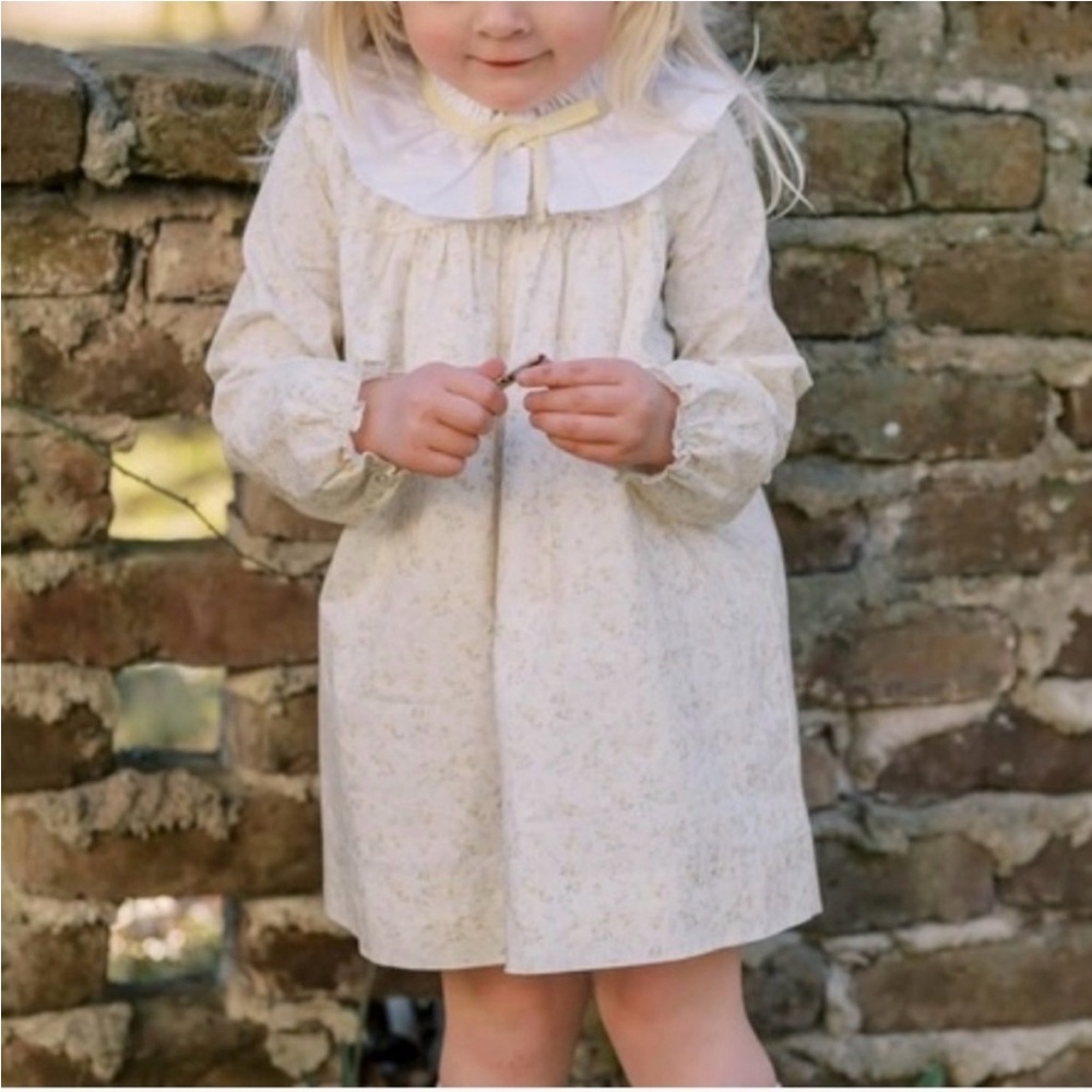 Floral Long Sleeve Dress with ruffle Collar Kristin Hockman Edgehill Collection